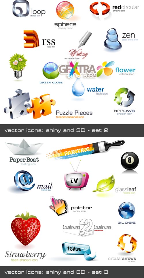 Amazing SS - Shiny & 3D Vector Icons 2xEPS
