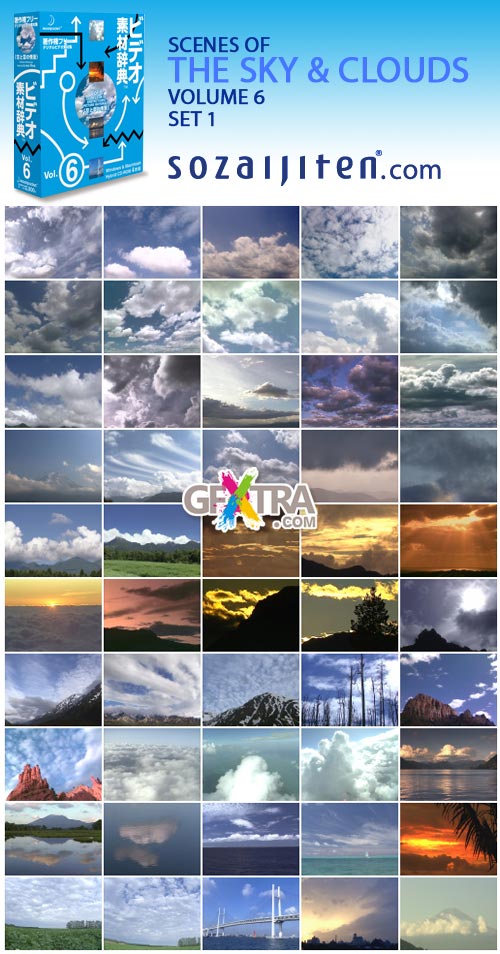Sozaijiten Motion - Scenes of the Sky & Clouds Vol.6 50xMOV NTSC