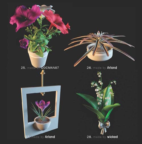 3D Models Flowers, 36 Flower Models, 3DDD