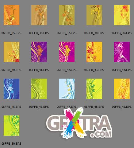 ClipArt DeSIGN - Ultimate Background Series: Floral Art-1, 500xEPS