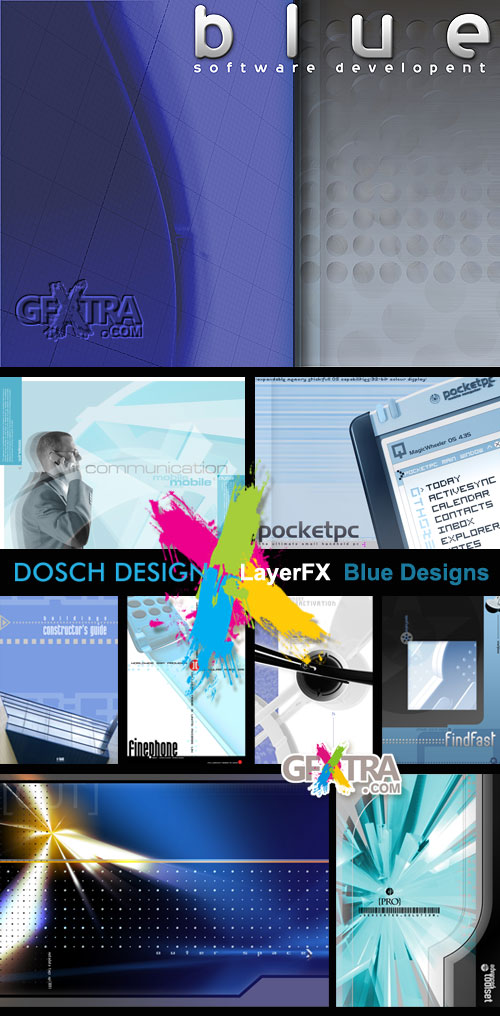 DoschDesign LayerFX Blue Designs 25xPSD