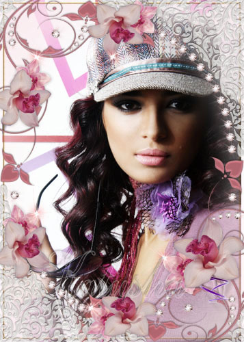 Frame for Photoshop - Pink Orchids