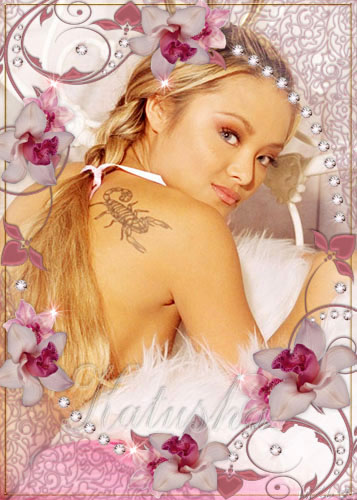 Frame for Photoshop - Pink Orchids