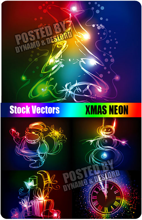 Stock Vectors - Xmas Neon
