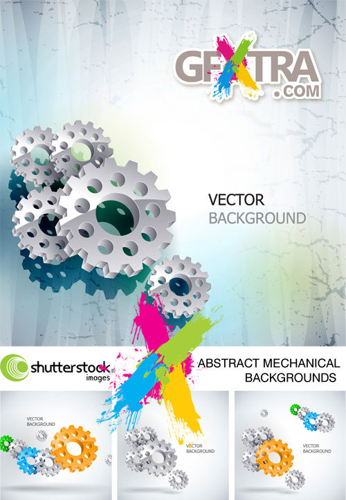Abstract Mechanical Backgrounds 4xEPS - Shutterstock