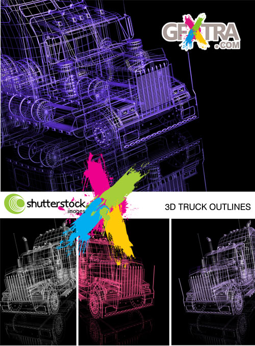 3D Truck Outlines 5xJPGs - Shutterstock