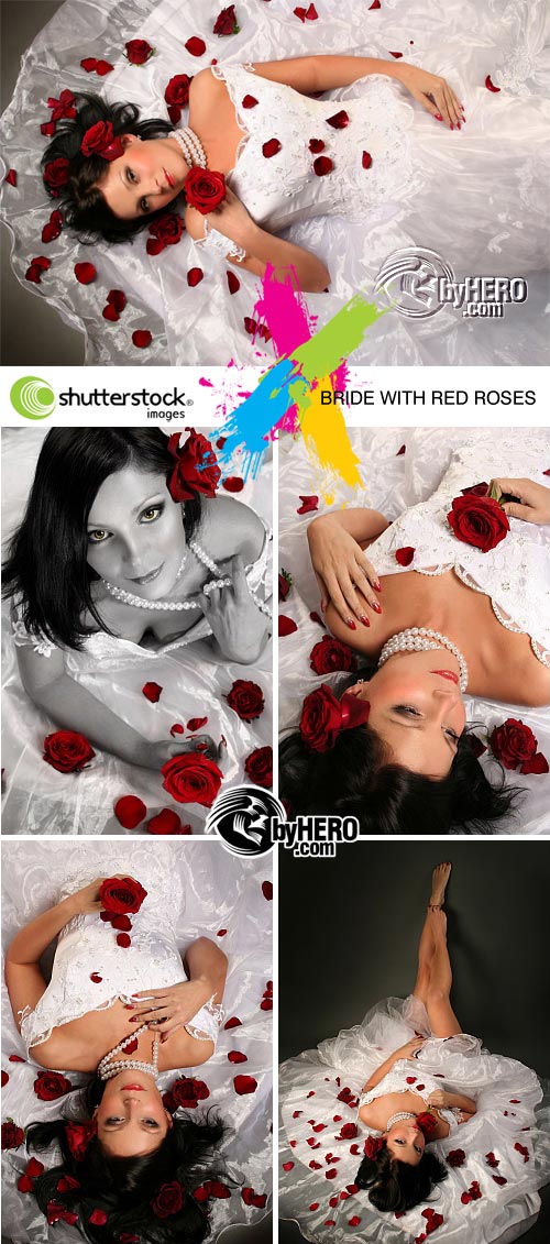 Bride with Red Roses 5xJPGs - Shutterstock