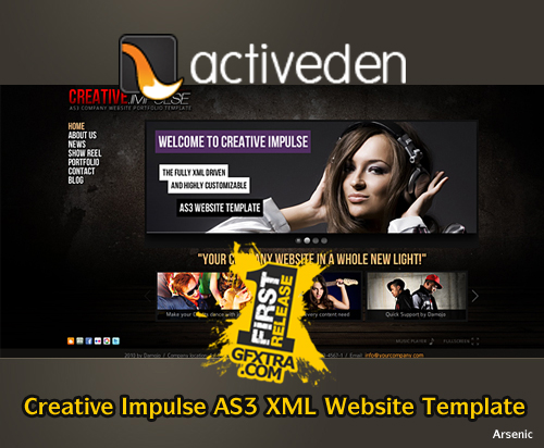 Creative Impulse AS3 XML Website Template - FULL - Activeden