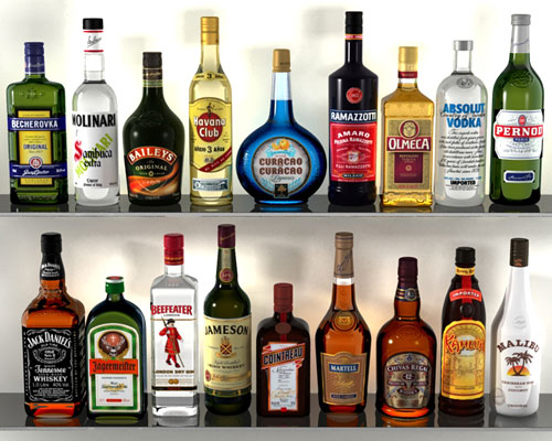 3D models of Alcohol Bottles
