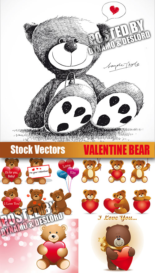 Stock Vectors - Valentine Bear