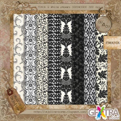 Black & White Papers by Cajoline Scraps