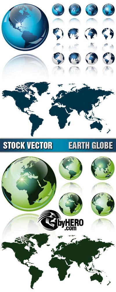Shutterstock - Earth Globes 2xEPS