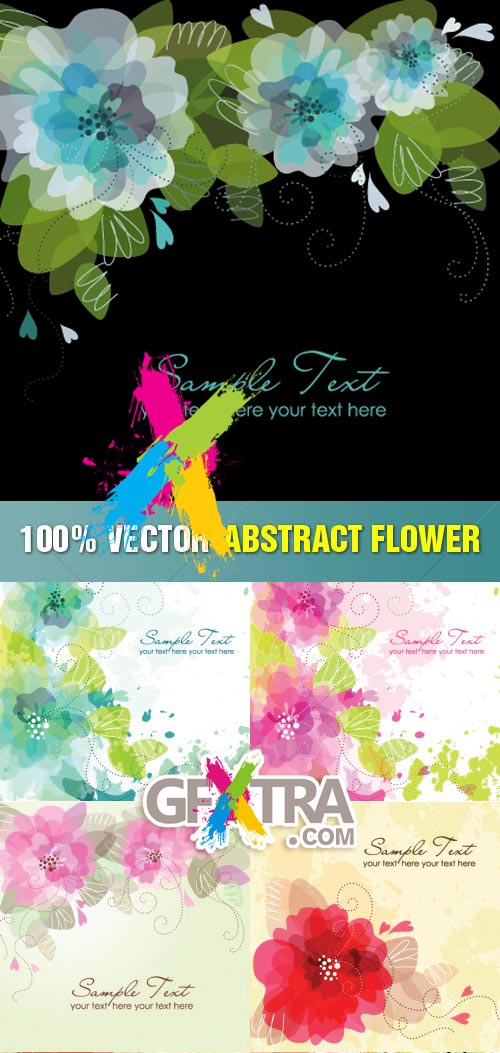 Shutterstock - Abstract Flowers, 5xEPS
