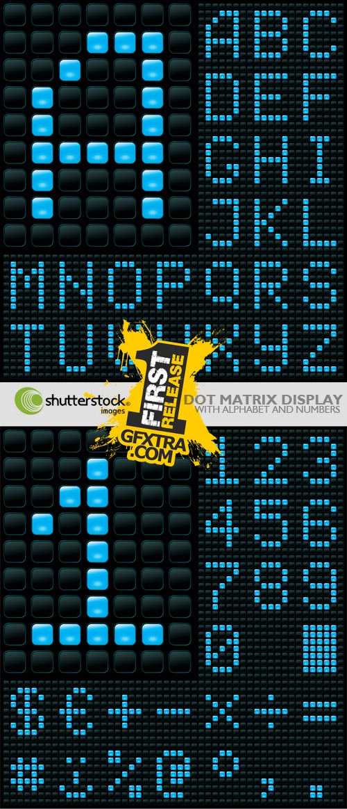 Shutterstock - Dot Matrix Display with Alphabet & Numbers EPS