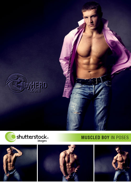 Shutterstock - Muscled Boy in Poses 4xJPGs