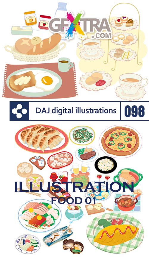 DAJ Illustration DA098 Food 100xEPS