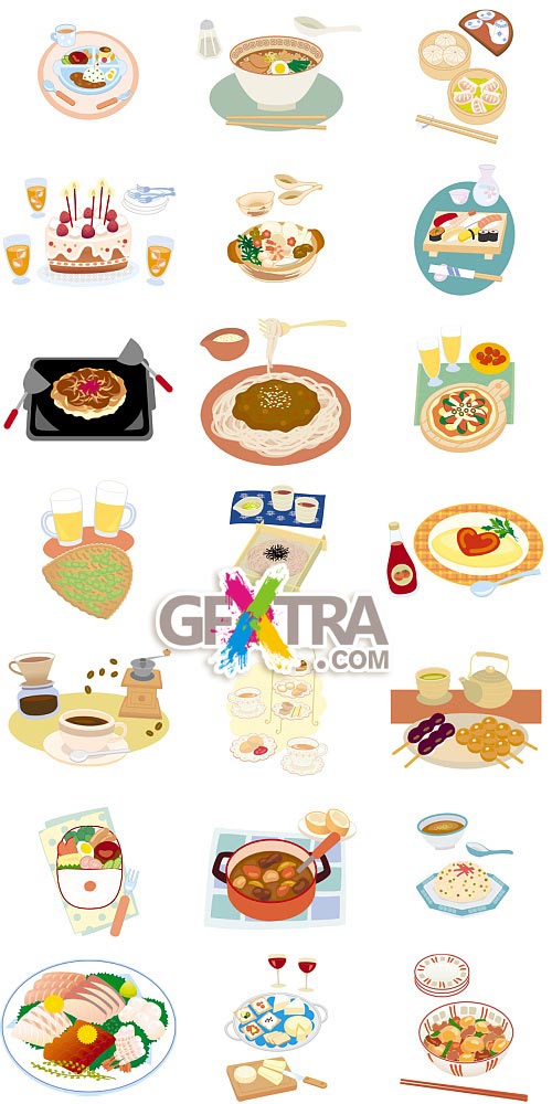 DAJ Illustration DA098 Food 100xEPS