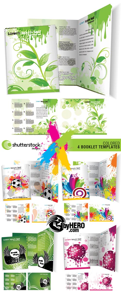 Shutterstock - Colored 5 Booklet Templates 5xEPS