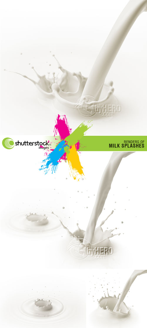 Shutterstock - Milk Splash Renders 4xJPGs