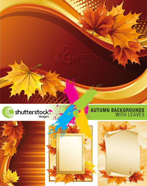 Shutterstock - Autumn Backgrounds with Leaves 4xEPS