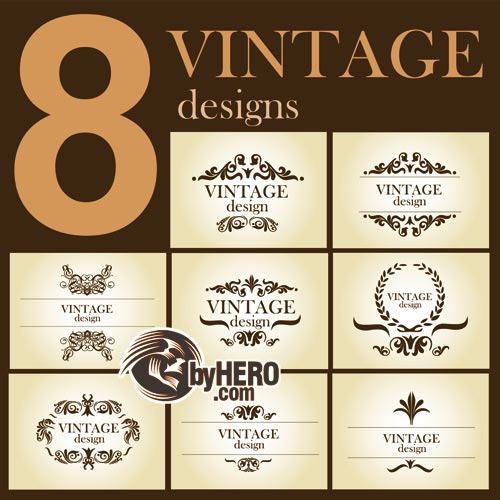 Shutterstock - 8 Vintage Designs EPS