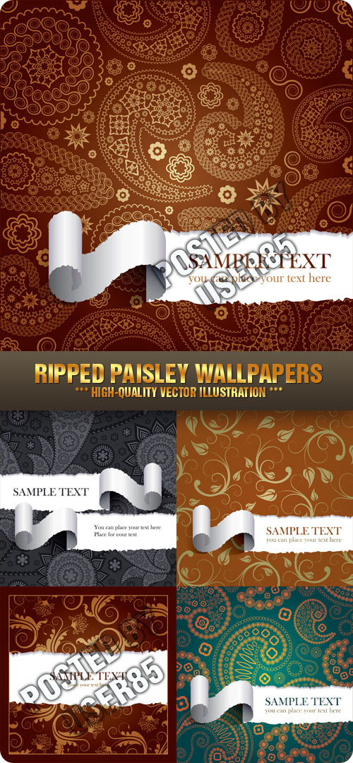 Stock Vector - Ripped Paisley Wallpapers