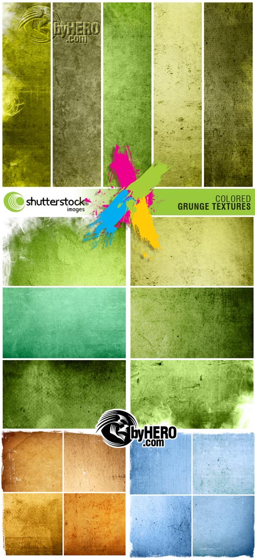 Shutterstock - Colored Grunge Textures 4xJPGs
