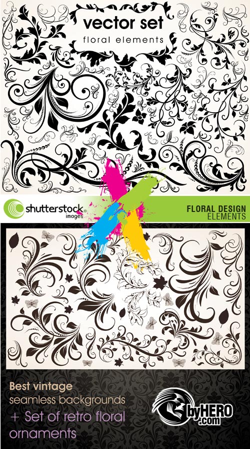 Floral Design Elements 2xEPS Vector SS