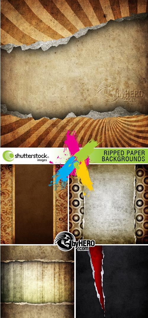 Ripped Paper Backgrounds 5xJPGs Stok Image SS