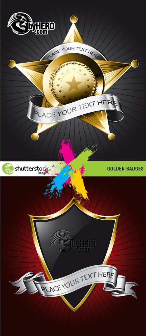 Golden Badges 2xEPS Vector SS