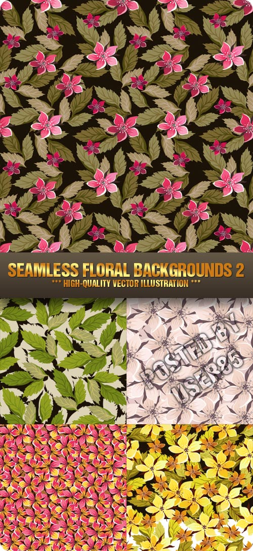 Stock Vector - Seamless Floral Backgrounds 2
