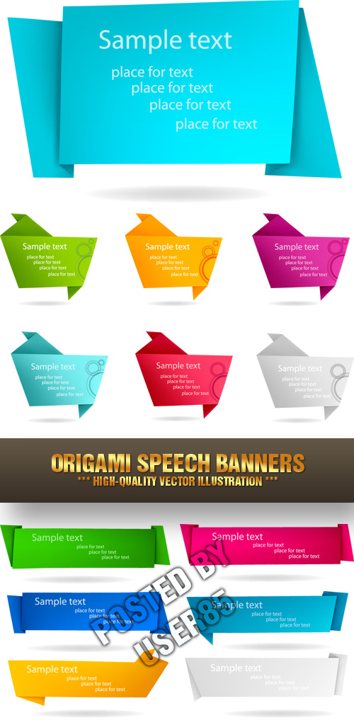 Stock Vector - Origami Speech Banners