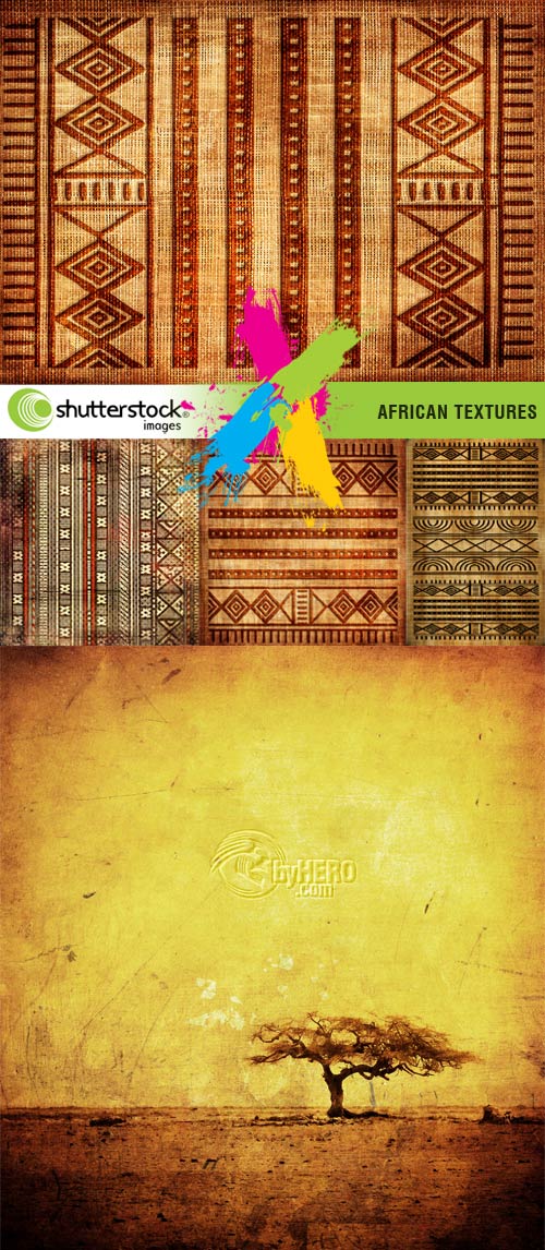 African Textures 5xJPGs Stock Image