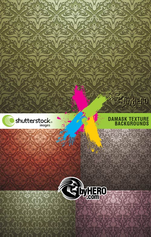 Damask Texture Backgrounds 5xEPS Vector SS