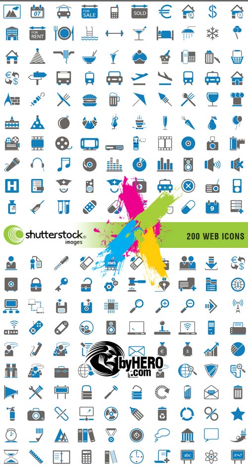200 Web Icons 2xEPS Vector SS