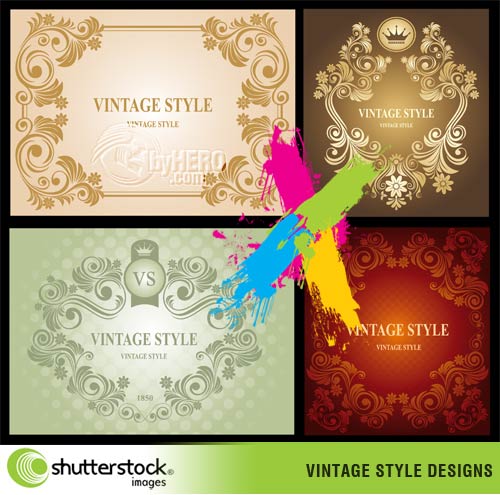 Vintage Style Designs EPS Vector SS