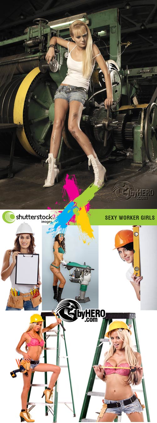 Sexy Worker Girls 6xJPGs Stock Image