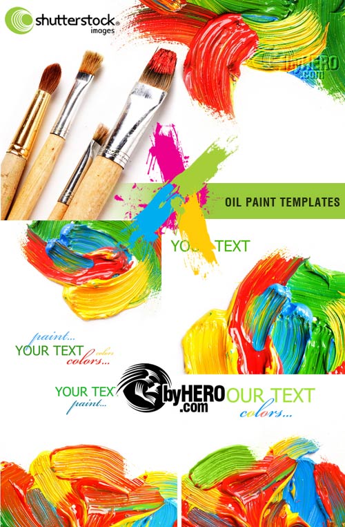 Oil Paint Templates 5xJPGs Stock Image SS