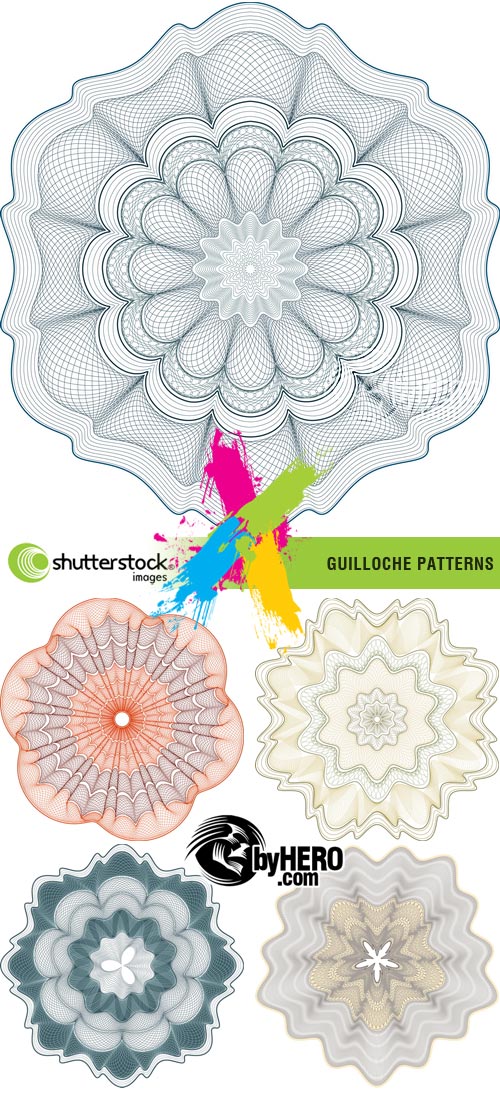 Guilloche Patterns 5xEPS Vector SS