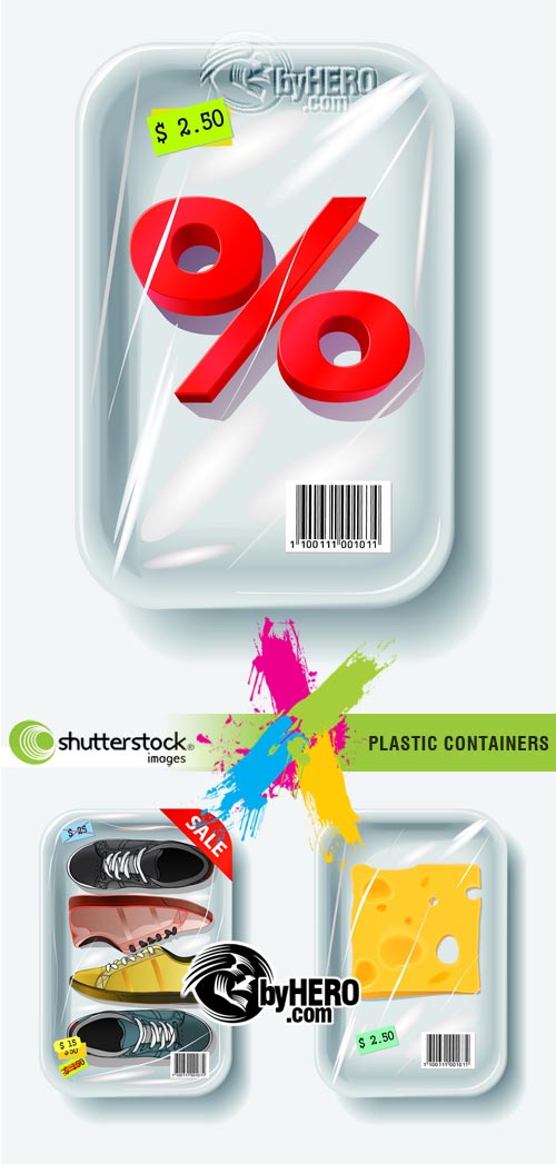 Plastic Containers 3xEPS Vector SS