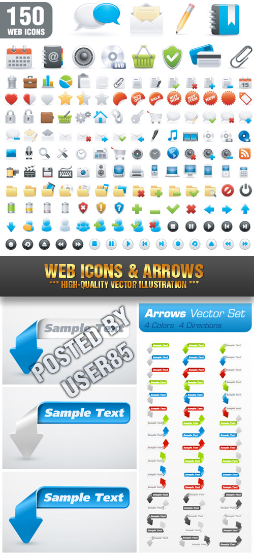 Stock Vector - Web Icons & Arrows