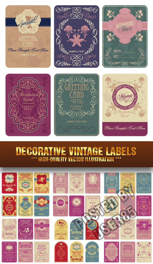 Stock Vector - Decorative Vintage Labels