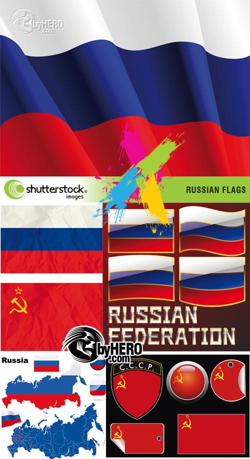Russian Flags 6xEPS Vector SS