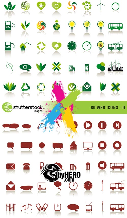 80 Web Icons 2, 2xEPS Vector SS