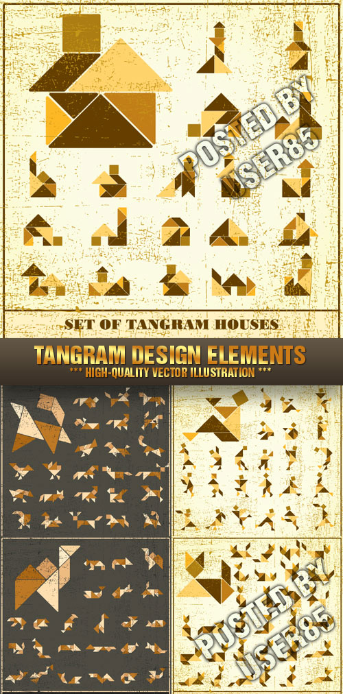 Stock Vector - Tangram Design Elements