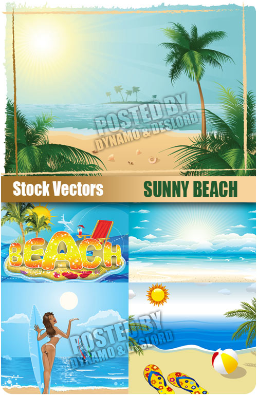 Sunny beach - Stock Vectors