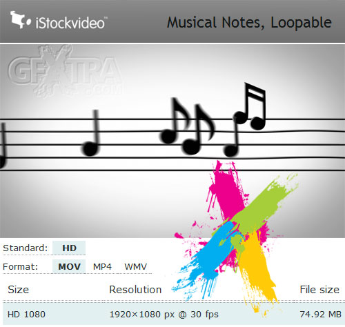 iStockVideo - Musical Notes, Loopable HD1080 *.mov