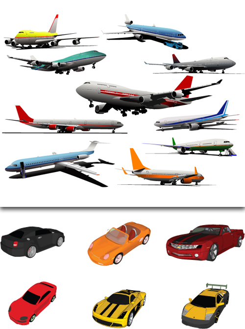 Realistic Vector Planes & Cars