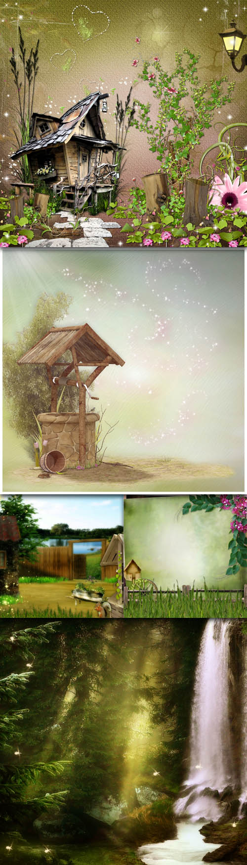 Backgrounds - 5 Magical Papers