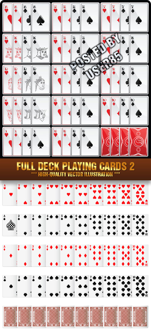 Stock Vector - Full Deck Playing Cards 2